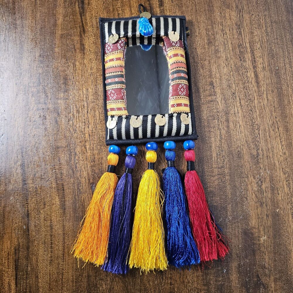 Le Artisan du Liban Decorative Hanging Mirror with Tassels & Medallions Boho